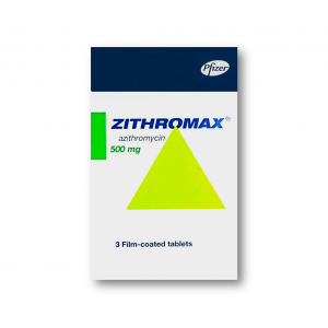 ZITHROMAX 500 MG ( AZITHROMYCIN ) 3 FILM-COATED TABLETS